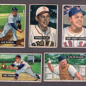 Lot of 5 Different 1951 Bowman Baseball Cards